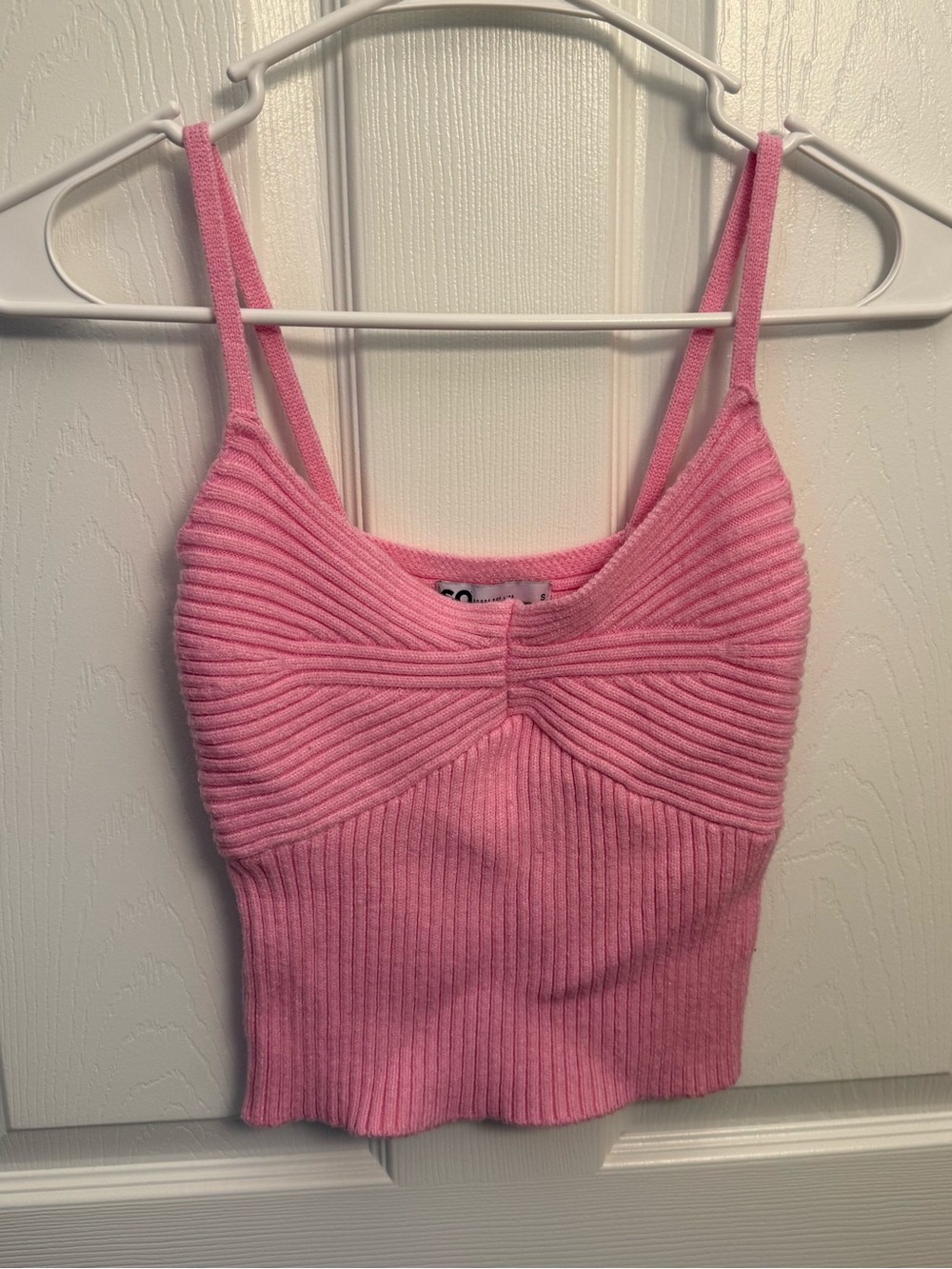 SO Goods For Life Pink Ribbed Knit Crop Tank Top Y2K Coquette